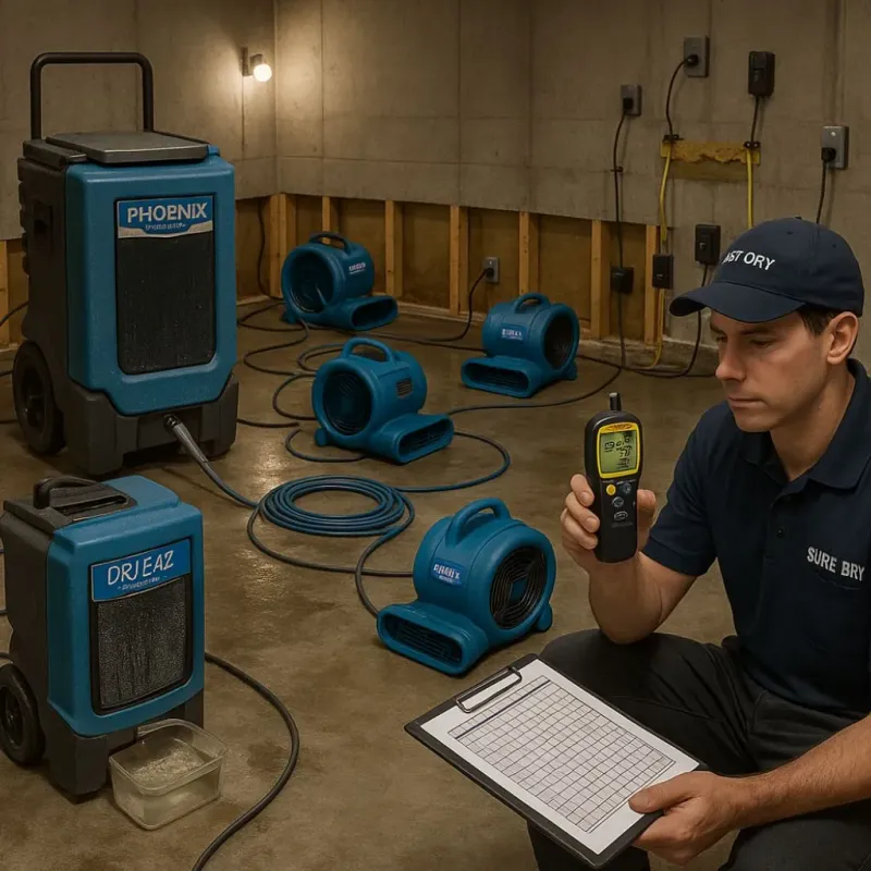 Structural Drying and Dehumidification process in Wilmore, KY